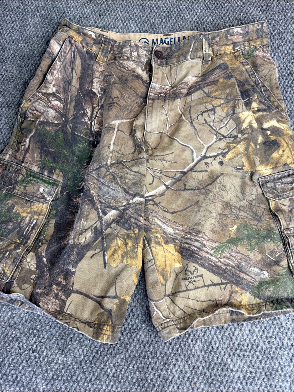 Magellan Outdoors Realtree Camo Cargo Shorts - Green/Tan/Brown
